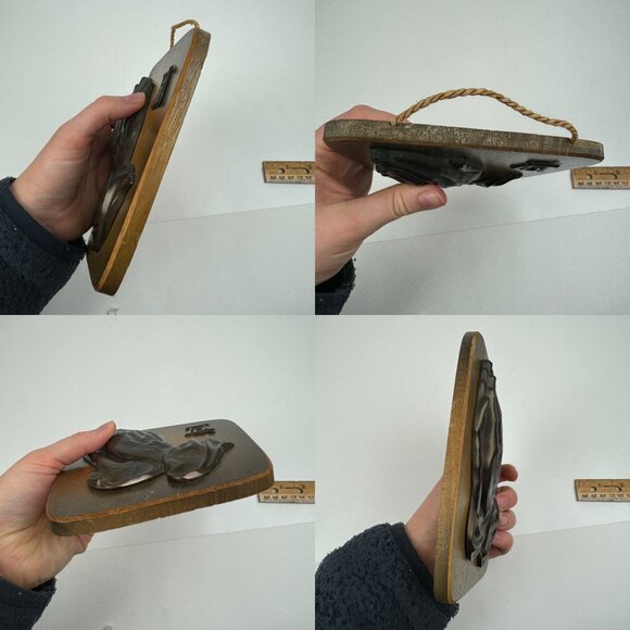 Vtg 1960s Bronze Praying Hands Albrecht Durer Germany on Wood Plaque Religious - Picture 6 of 10